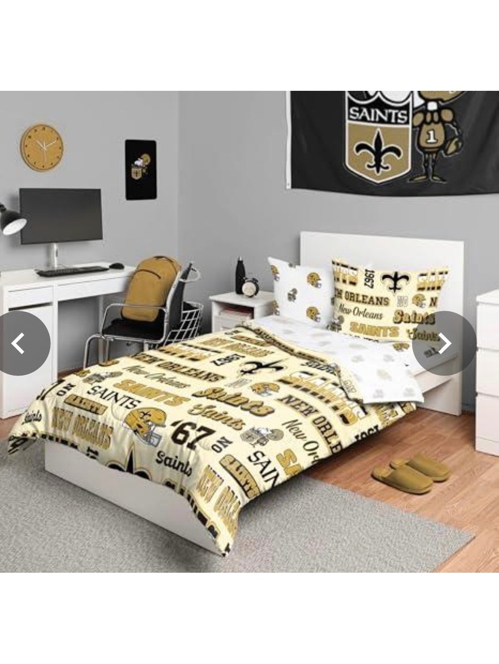 New Orleans Saints Twin Size 5-Piece Bedding Set Officially Licensed NFL Product